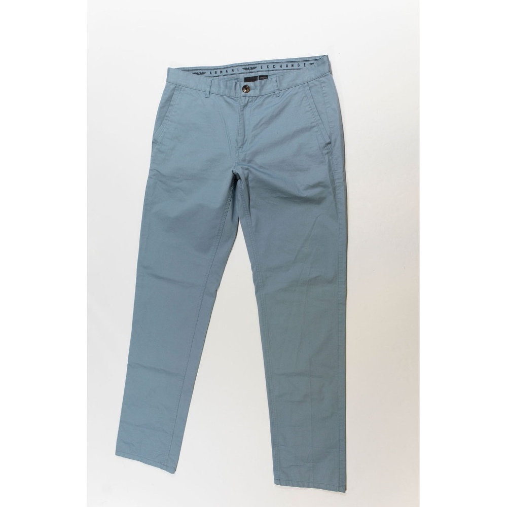 Armani Exchange A/X Cotton Straight Leg Pants Blue